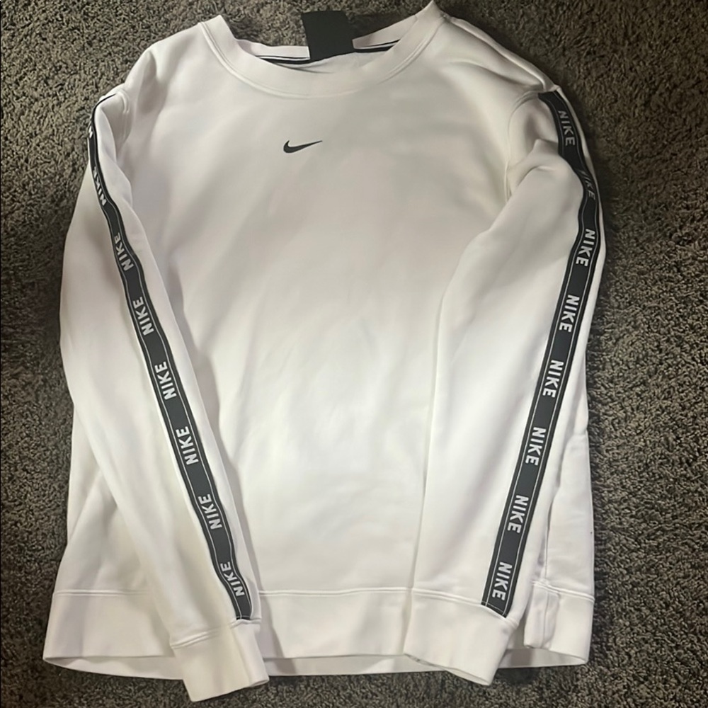 Nike Women’s White Sweatshirt with Logo Tape